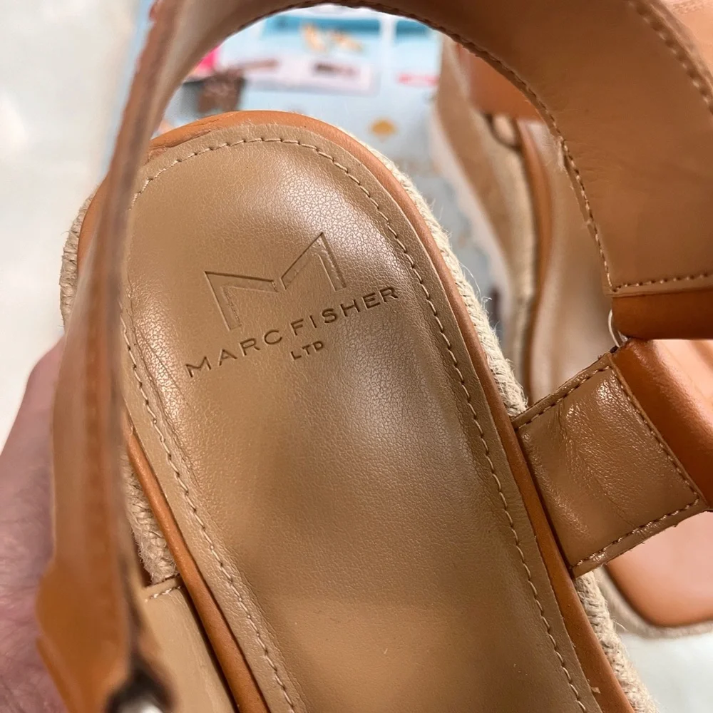 Marc Fisher Women's Tan Platform Sandals Size 7 1/2